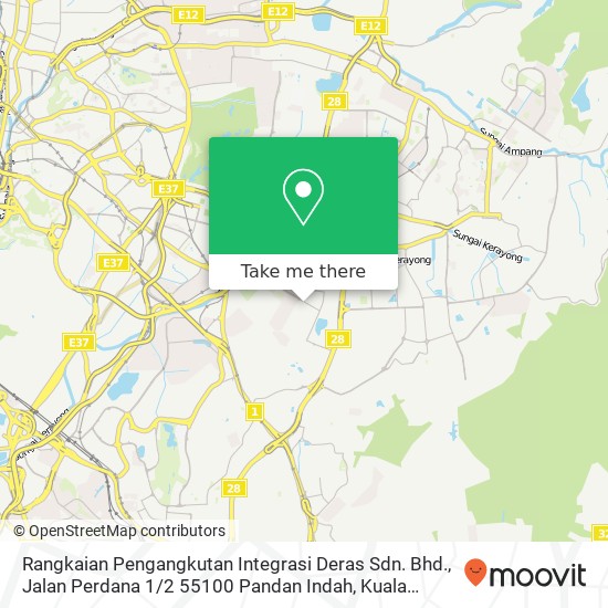 Rangkaian Pengangkutan Integrasi Deras Sdn. Bhd., Jalan Perdana 1 / 2 55100 Pandan Indah map