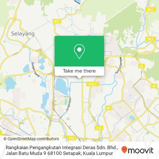 Rangkaian Pengangkutan Integrasi Deras Sdn. Bhd., Jalan Batu Muda 9 68100 Setapak map