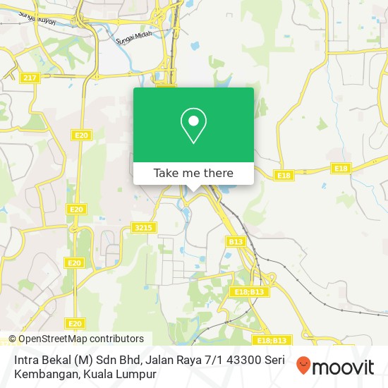 Intra Bekal (M) Sdn Bhd, Jalan Raya 7 / 1 43300 Seri Kembangan map