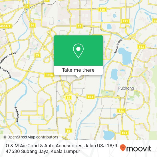 Peta O & M Air-Cond & Auto Accessories, Jalan USJ 18 / 9 47630 Subang Jaya