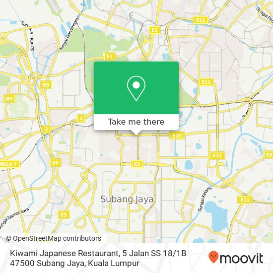 Peta Kiwami Japanese Restaurant, 5 Jalan SS 18 / 1B 47500 Subang Jaya