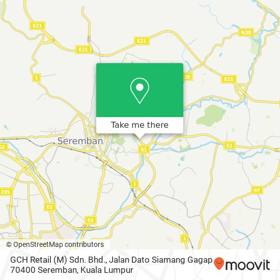 GCH Retail (M) Sdn. Bhd., Jalan Dato Siamang Gagap 70400 Seremban map