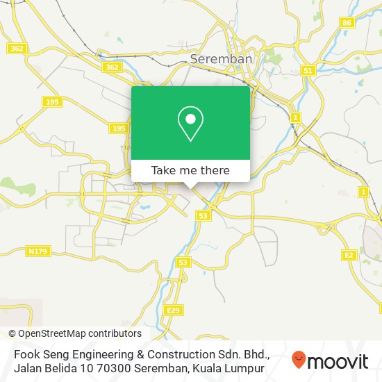 Peta Fook Seng Engineering & Construction Sdn. Bhd., Jalan Belida 10 70300 Seremban