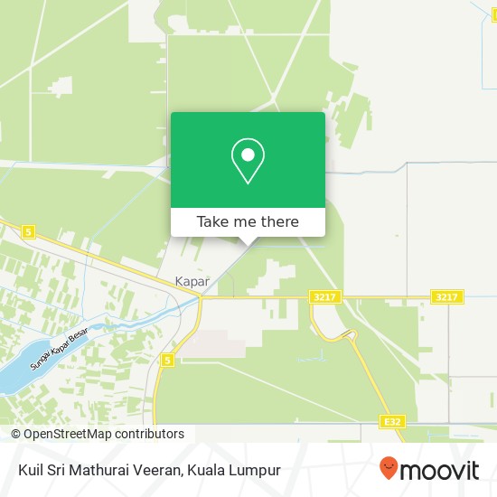 Peta Kuil Sri Mathurai Veeran, Jalan Bukit Kapar Kuari 42200 Kapar