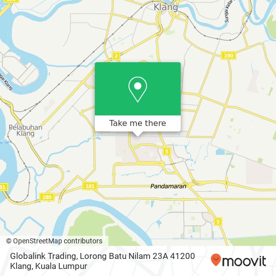 Peta Globalink Trading, Lorong Batu Nilam 23A 41200 Klang