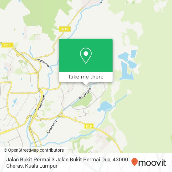 Peta Jalan Bukit Permai 3 Jalan Bukit Permai Dua, 43000 Cheras