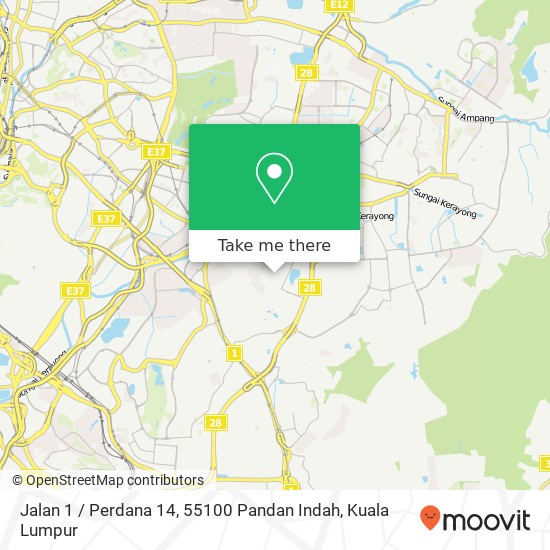 Jalan 1 / Perdana 14, 55100 Pandan Indah map