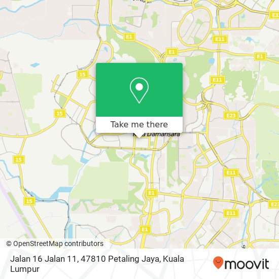 Peta Jalan 16 Jalan 11, 47810 Petaling Jaya