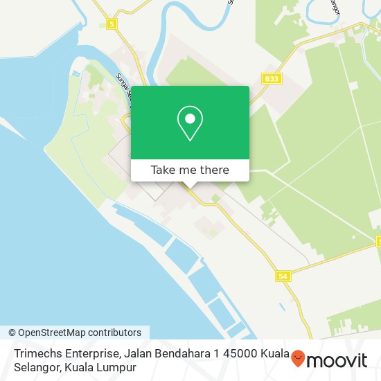 Peta Trimechs Enterprise, Jalan Bendahara 1 45000 Kuala Selangor