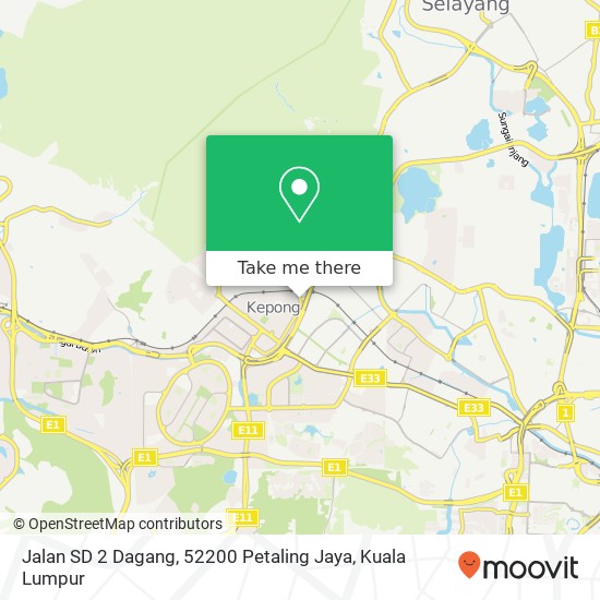Peta Jalan SD 2 Dagang, 52200 Petaling Jaya