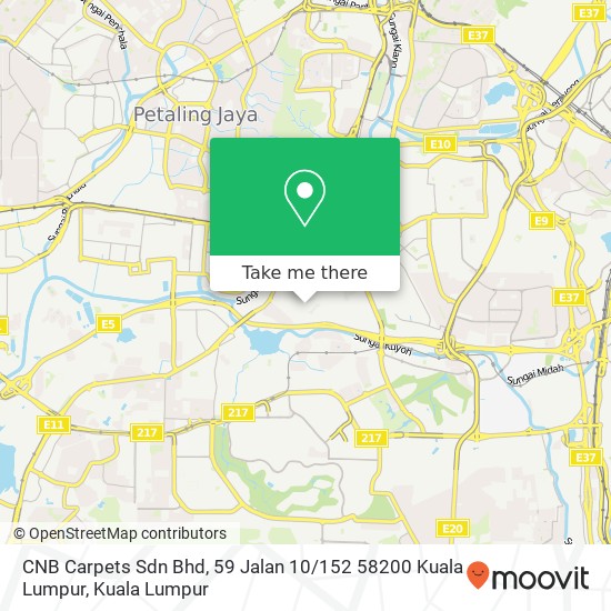 Peta CNB Carpets Sdn Bhd, 59 Jalan 10 / 152 58200 Kuala Lumpur