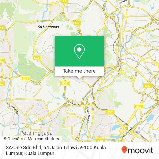 SA-One Sdn Bhd, 64 Jalan Telawi 59100 Kuala Lumpur map