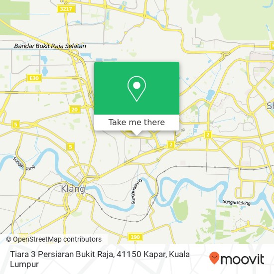 Peta Tiara 3 Persiaran Bukit Raja, 41150 Kapar