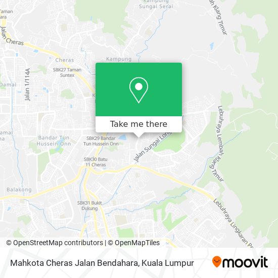 Mahkota Cheras Jalan Bendahara map