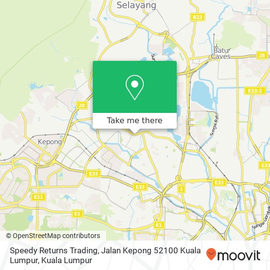 Speedy Returns Trading, Jalan Kepong 52100 Kuala Lumpur map