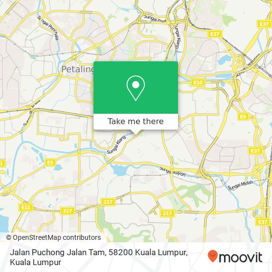 Peta Jalan Puchong Jalan Tam, 58200 Kuala Lumpur