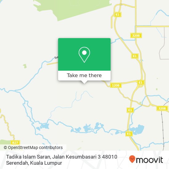 Tadika Islam Saran, Jalan Kesumbasari 3 48010 Serendah map