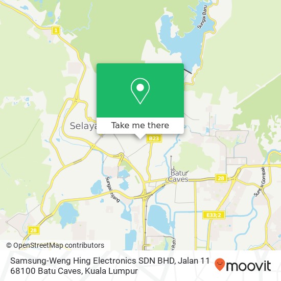 Peta Samsung-Weng Hing Electronics SDN BHD, Jalan 11 68100 Batu Caves