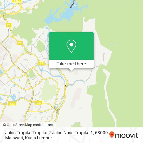 Peta Jalan Tropika Tropika 2 Jalan Nusa Tropika 1, 68000 Melawati