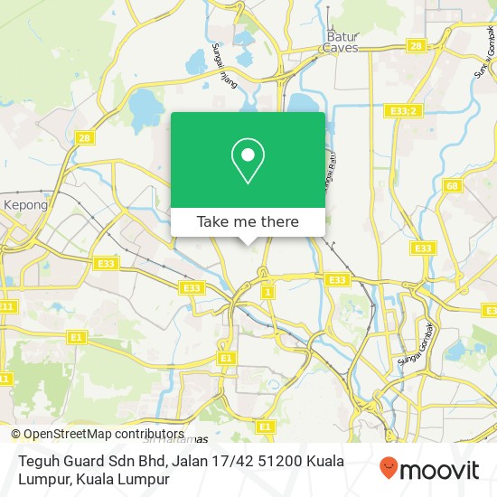 Teguh Guard Sdn Bhd, Jalan 17 / 42 51200 Kuala Lumpur map