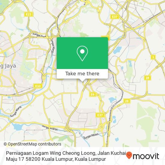 Peta Perniagaan Logam Wing Cheong Loong, Jalan Kuchai Maju 17 58200 Kuala Lumpur