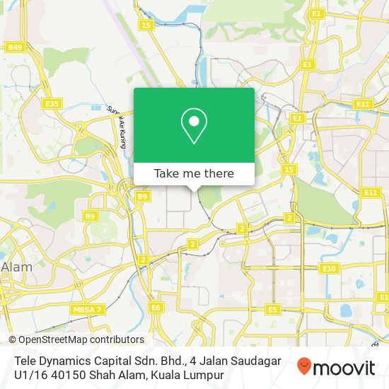 Tele Dynamics Capital Sdn. Bhd., 4 Jalan Saudagar U1 / 16 40150 Shah Alam map