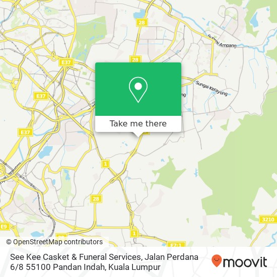 See Kee Casket & Funeral Services, Jalan Perdana 6 / 8 55100 Pandan Indah map
