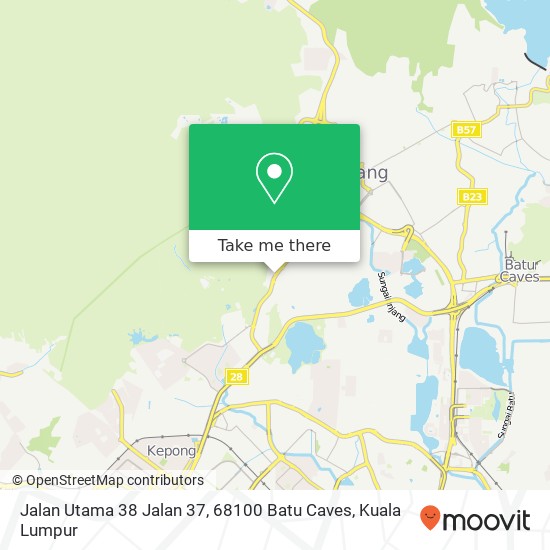 Peta Jalan Utama 38 Jalan 37, 68100 Batu Caves