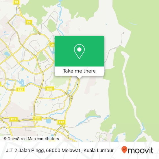 Peta JLT 2 Jalan Pingg, 68000 Melawati