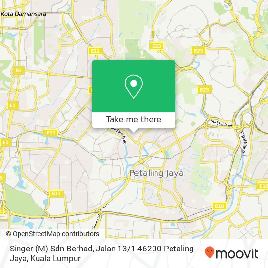 Singer (M) Sdn Berhad, Jalan 13 / 1 46200 Petaling Jaya map