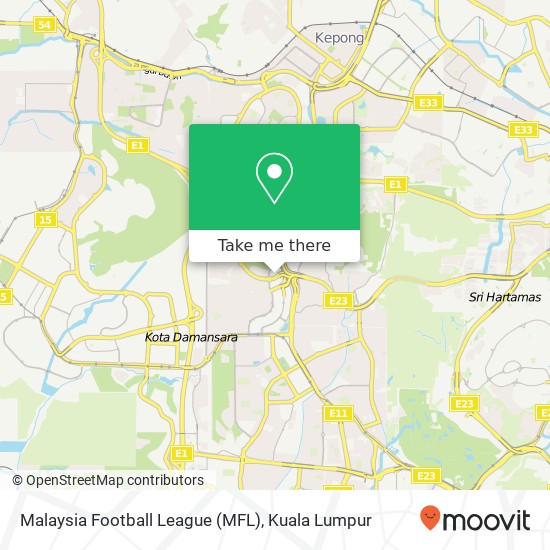Malaysia Football League (MFL) map