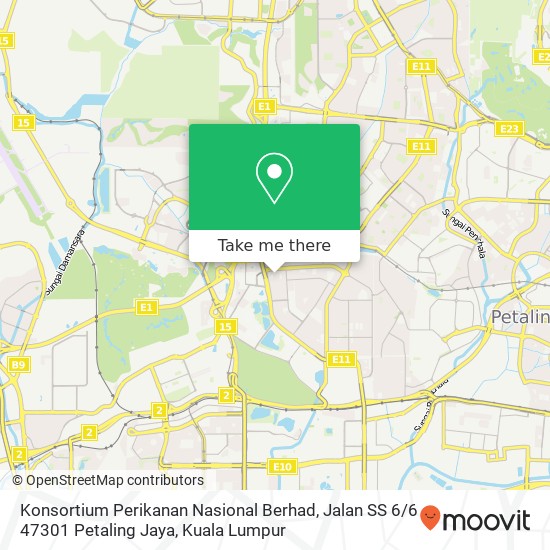 Peta Konsortium Perikanan Nasional Berhad, Jalan SS 6 / 6 47301 Petaling Jaya
