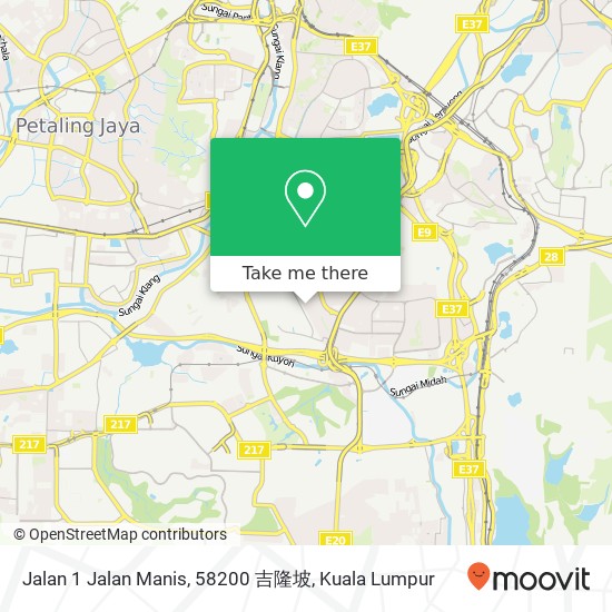 Peta Jalan 1 Jalan Manis, 58200 吉隆坡
