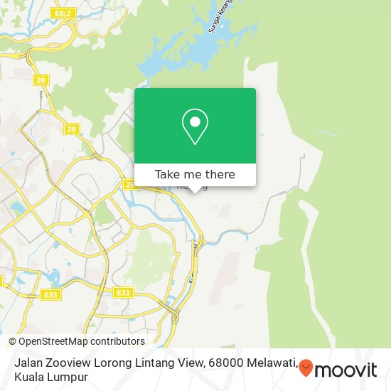 Jalan Zooview Lorong Lintang View, 68000 Melawati map