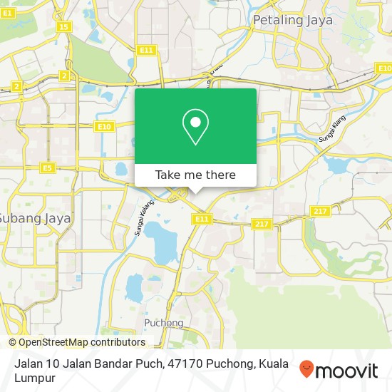 Peta Jalan 10 Jalan Bandar Puch, 47170 Puchong