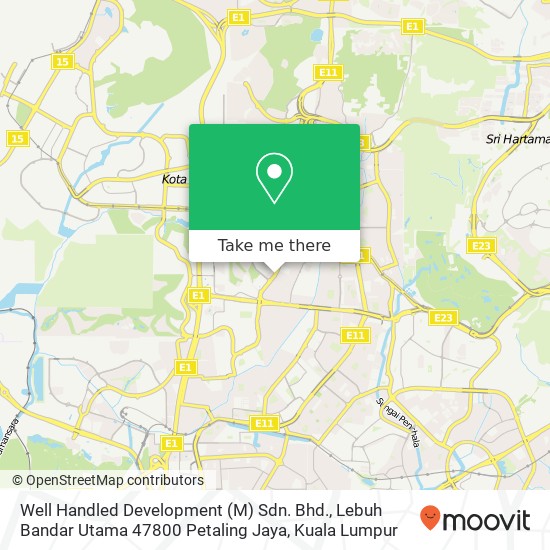 Peta Well Handled Development (M) Sdn. Bhd., Lebuh Bandar Utama 47800 Petaling Jaya