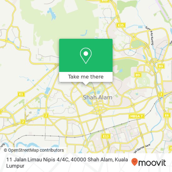 Peta 11 Jalan Limau Nipis 4 / 4C, 40000 Shah Alam