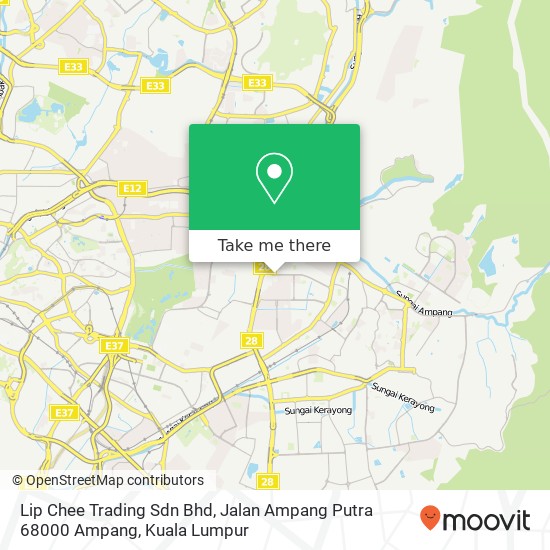 Lip Chee Trading Sdn Bhd, Jalan Ampang Putra 68000 Ampang map