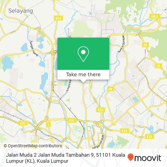 Peta Jalan Muda 2 Jalan Muda Tambahan 9, 51101 Kuala Lumpur (KL)
