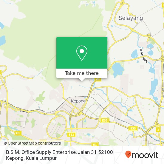 Peta B.S.M. Office Supply Enterprise, Jalan 31 52100 Kepong