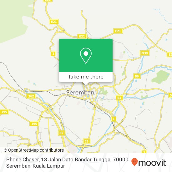 Peta Phone Chaser, 13 Jalan Dato Bandar Tunggal 70000 Seremban