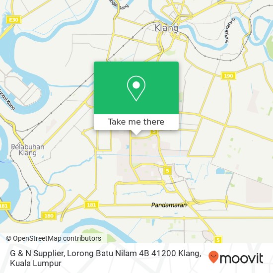Peta G & N Supplier, Lorong Batu Nilam 4B 41200 Klang