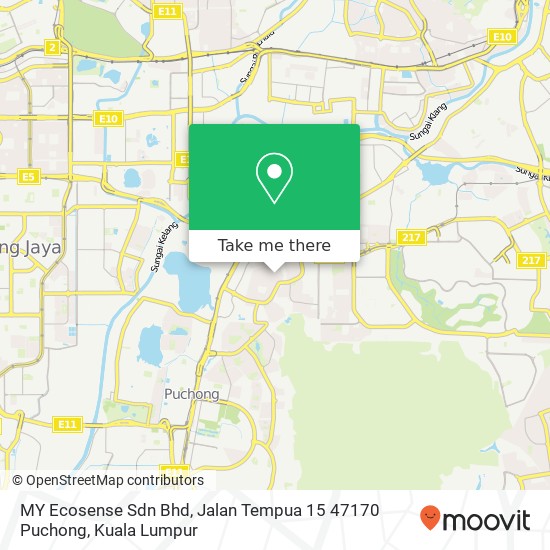 MY Ecosense Sdn Bhd, Jalan Tempua 15 47170 Puchong map