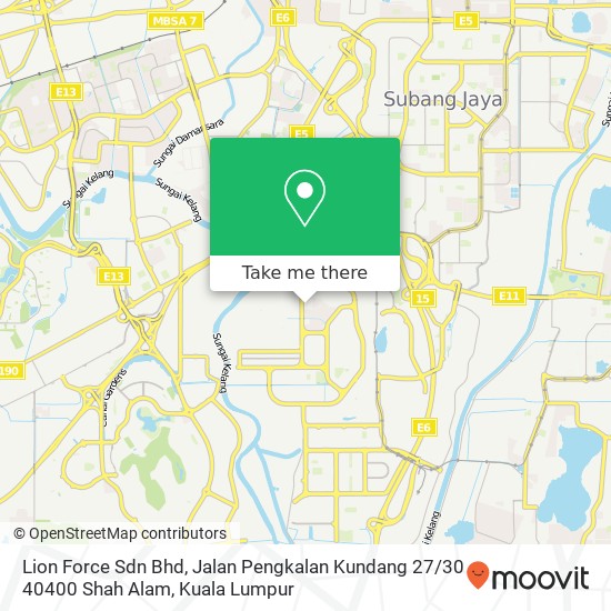 Peta Lion Force Sdn Bhd, Jalan Pengkalan Kundang 27 / 30 40400 Shah Alam