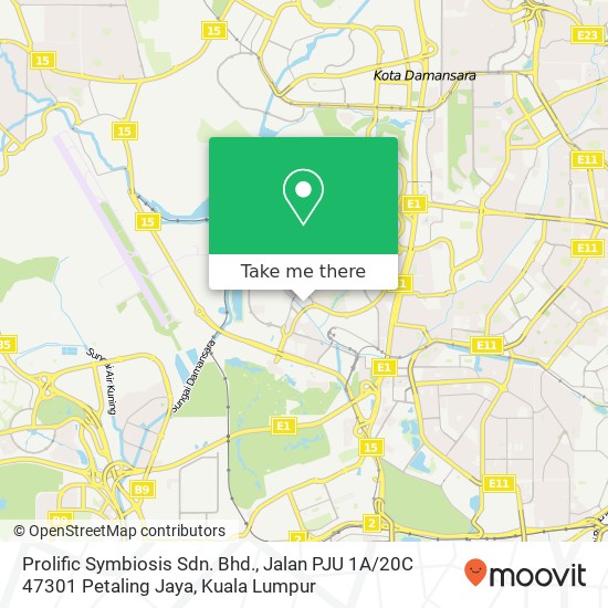 Prolific Symbiosis Sdn. Bhd., Jalan PJU 1A / 20C 47301 Petaling Jaya map