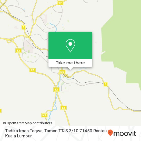 Peta Tadika Iman Taqwa, Taman TTJS 3 / 10 71450 Rantau