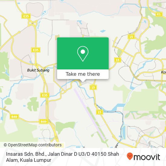 Insaras Sdn. Bhd., Jalan Dinar D U3 / D 40150 Shah Alam map