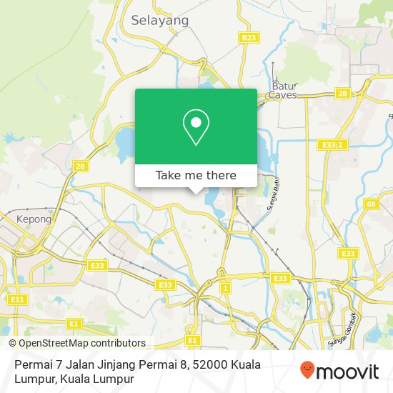 Peta Permai 7 Jalan Jinjang Permai 8, 52000 Kuala Lumpur