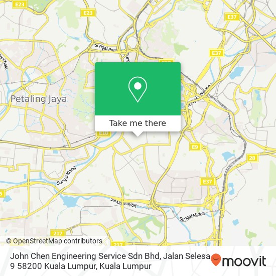 Peta John Chen Engineering Service Sdn Bhd, Jalan Selesa 9 58200 Kuala Lumpur