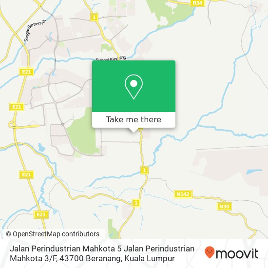 Peta Jalan Perindustrian Mahkota 5 Jalan Perindustrian Mahkota 3 / F, 43700 Beranang